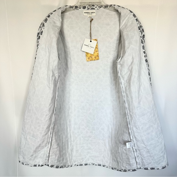 BOBBIE WREN CLAD & CLOTH QUILTED FLORAL PRINT OPEN FRONT JACKET CARDIGAN SzS - Picture 10 of 14